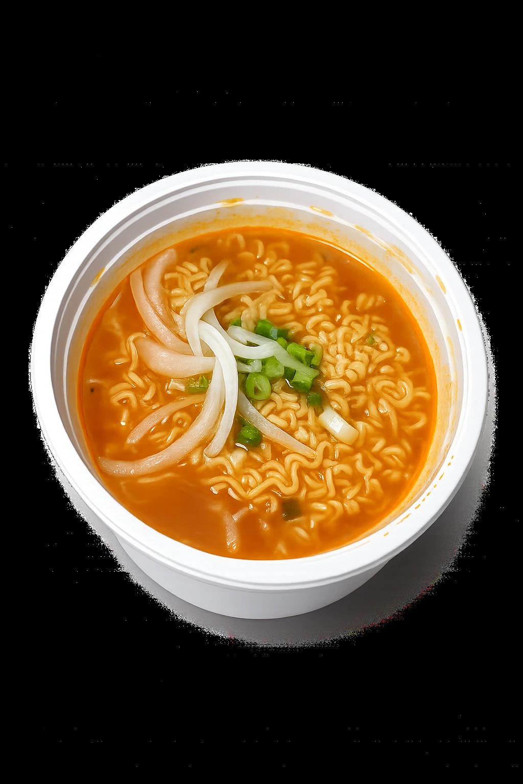 Korean ramen with egg and scallions